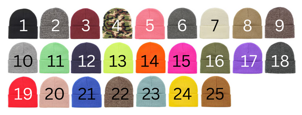 Knit Skull Hats with Custom Logo Leatherette Patches