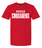 Noonan Crusaders Distressed logo Spirit Shirt Choose Red or Navy