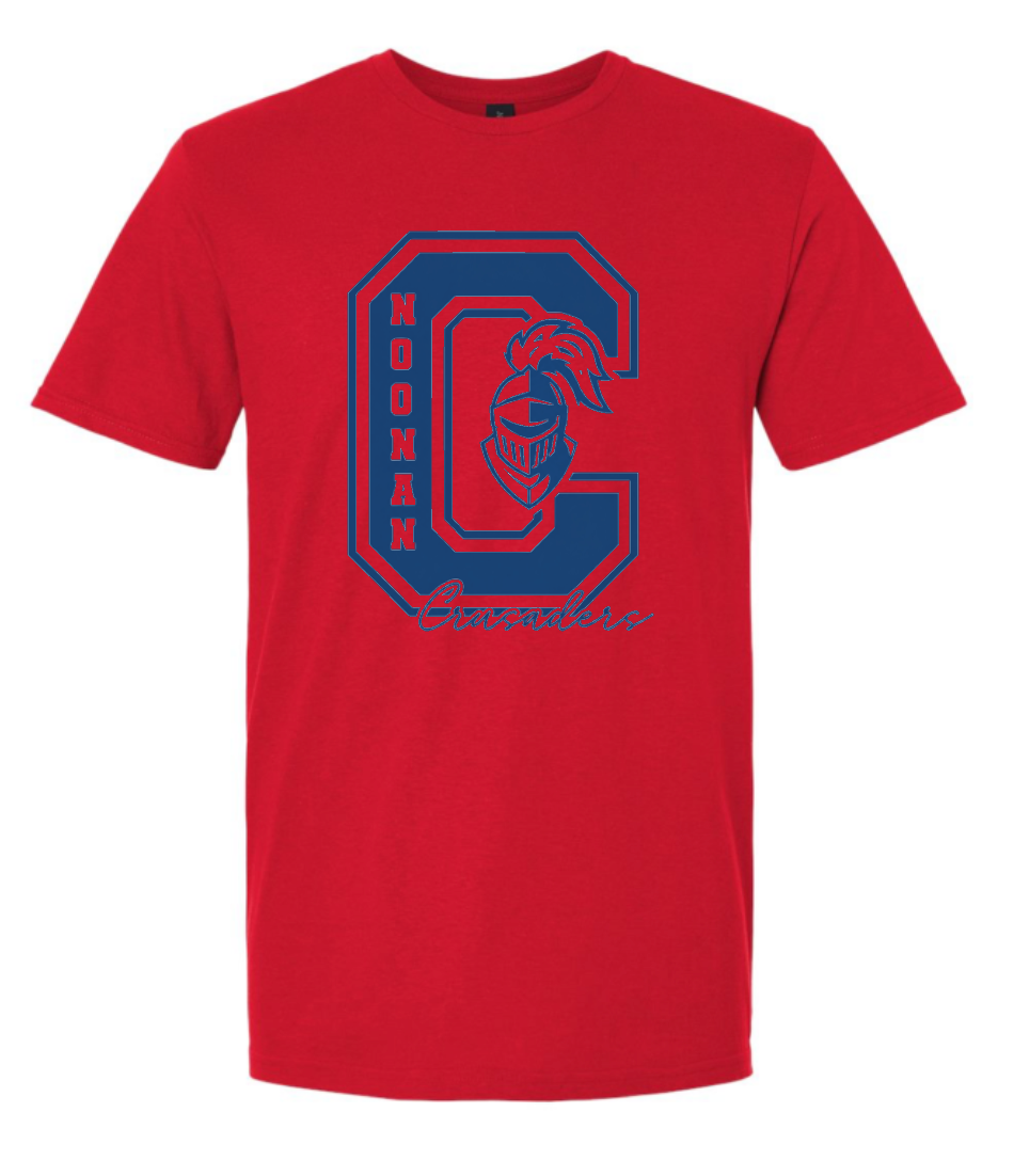 Crusaders Letter C logo Spirit Shirt Choose Red or Gray