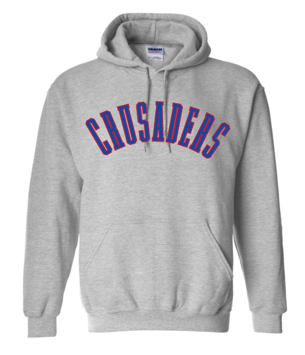 Arched Crusaders Spirit Wear Gray Sweatshirt (hooded or crewneck)