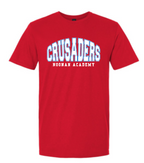 Crusaders Arched Noonan Academy Spirit Shirt Choose Red or Gray