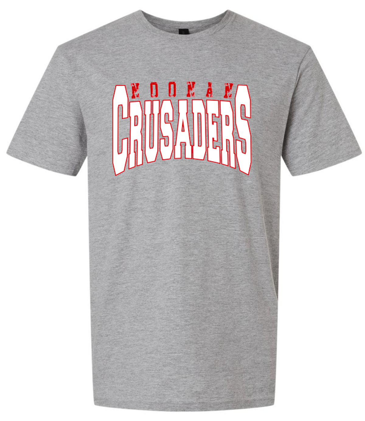 Distressed Noonan Crusaders Spirit Shirt Choose Gray or Navy