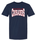 Distressed Noonan Crusaders Spirit Shirt Choose Gray or Navy