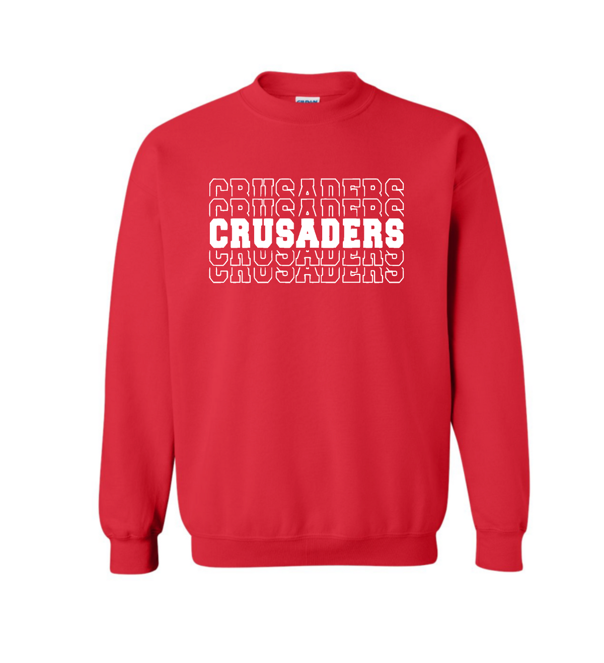 New Crusaders multi word Red or Navy Sweatshirt (hooded or crewneck)