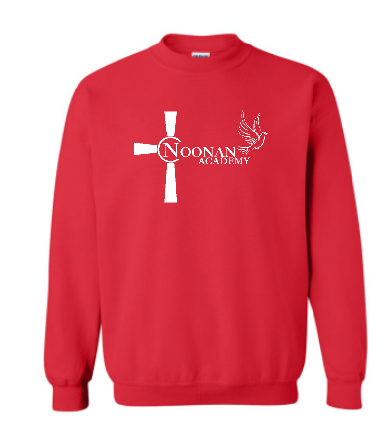 Noonan Academy School Logo Choose Red or Navy Sweatshirt (hooded or crewneck)