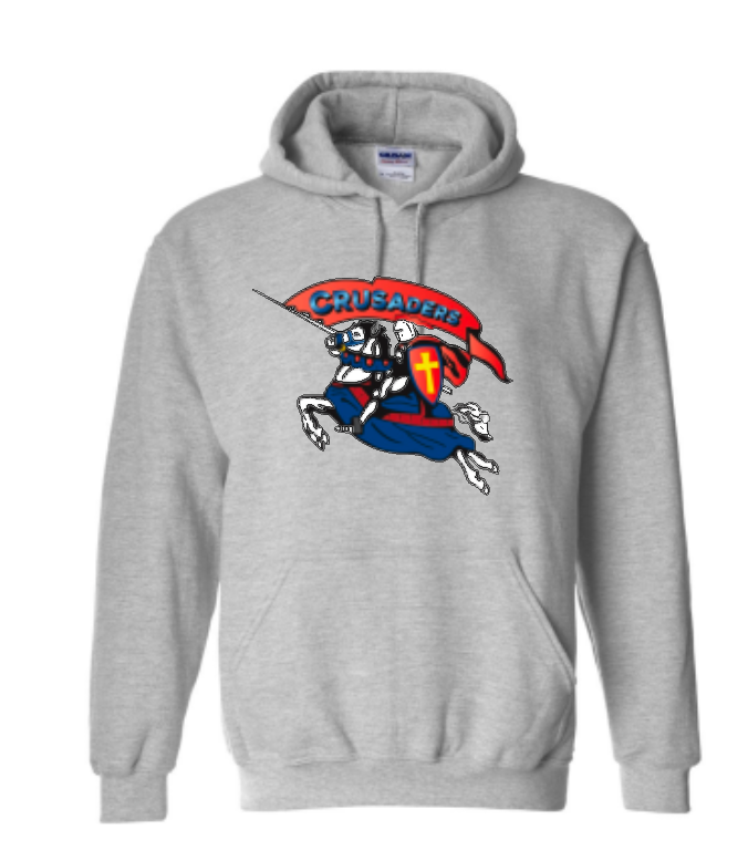 Crusaders Spirit Wear Logo Gray Sweatshirt (hooded or crewneck)