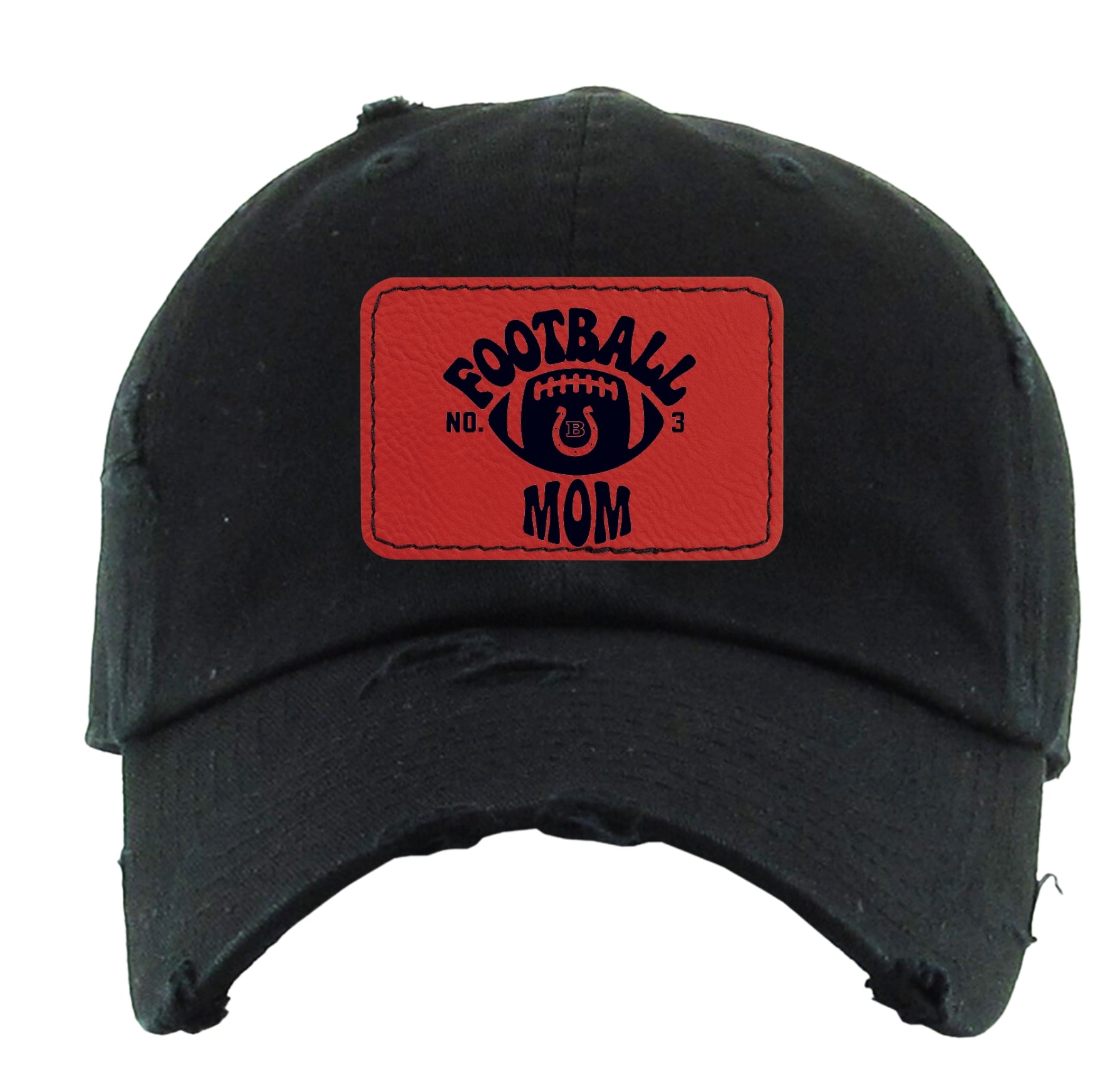Barrington Football Mom Personalized Number Distressed Hat