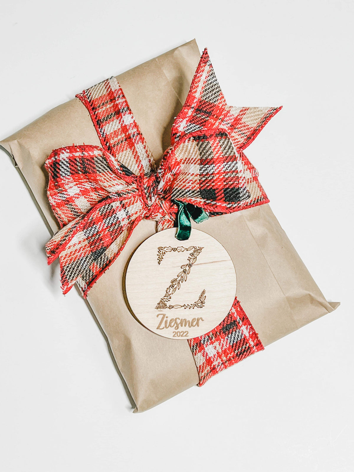 Custom personalized initial gift tags mini ornaments