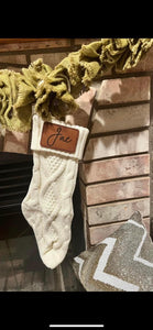 Personalized Stockings with leather patches