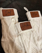 Personalized Stockings with leather patches