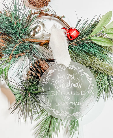 First Christmas Engaged Personalized Wedding ornament