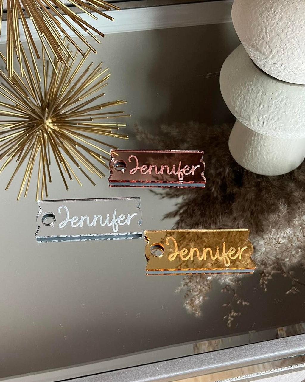 Engraved Mirrored Acrylic Name Plates for Stanley Cups Choose 30oz or 40oz. & 3 colors