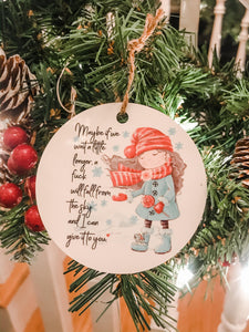 Adult Humor I don't give a F Christmas Ornament