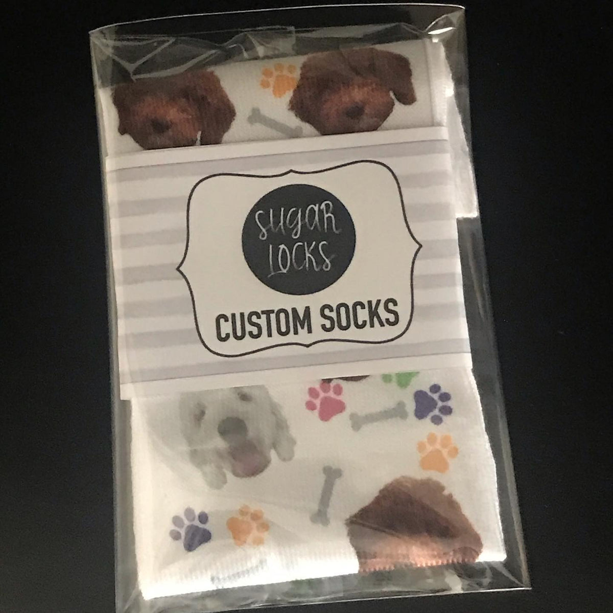 Custom Photo Dog Socks- Adult-Ankle or Crew Socks
