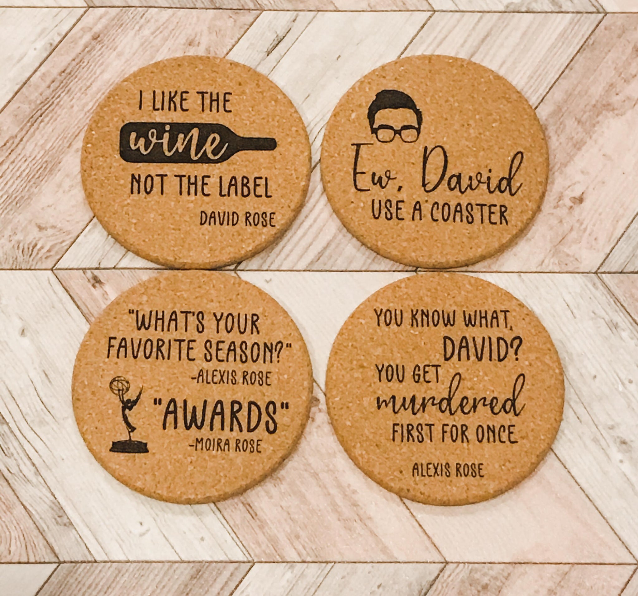 Schitts Creek Cork Coasters Choose from 12 Sayings