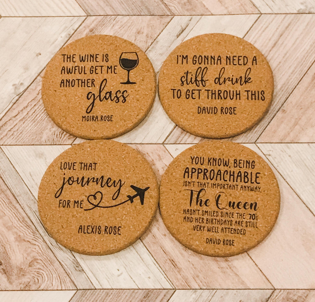 Schitts Creek Cork Coasters Choose from 12 Sayings