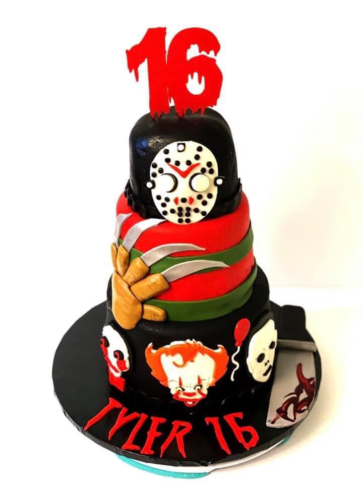 Nightmare on Elm Street-inspired blood red acrylic topper