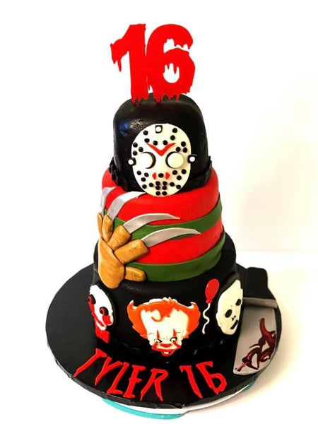 Any Number Scary Nightmare on Elm Street Blood Red Acrylic Birthday Cake Topper