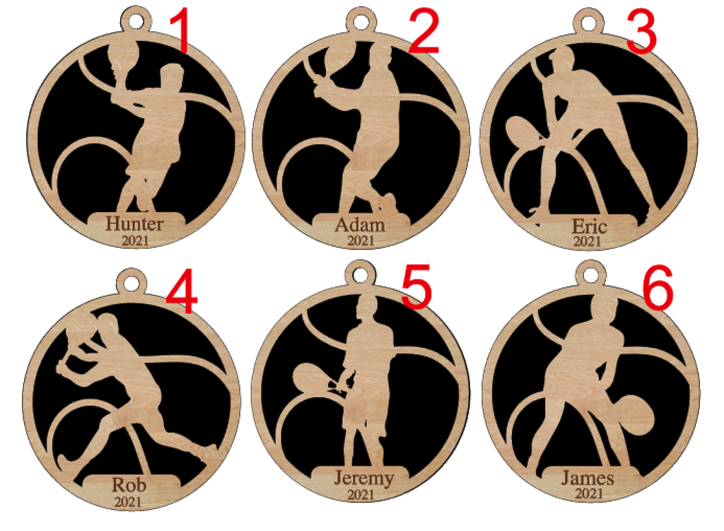 Personalized Boys Tennis Ornament Pick from 6 designs