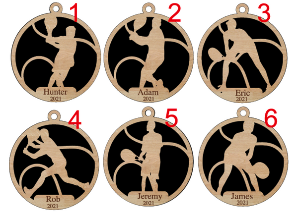 Personalized Boys Tennis Ornament Pick from 6 designs