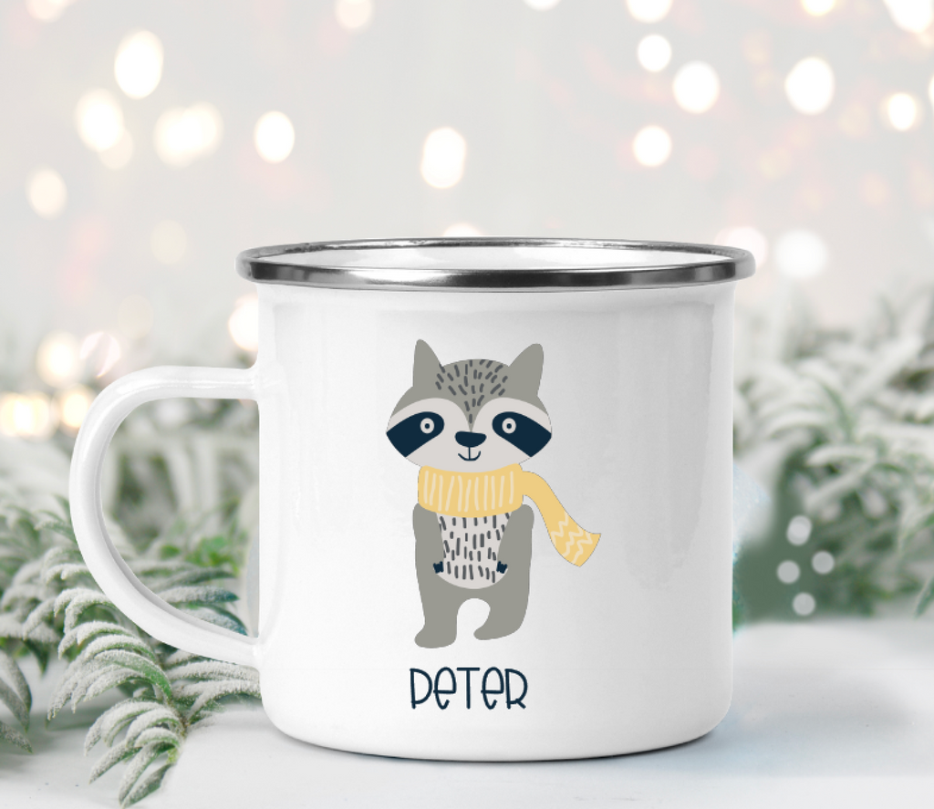 Winter Animals Christmas Personalized Camp Mugs