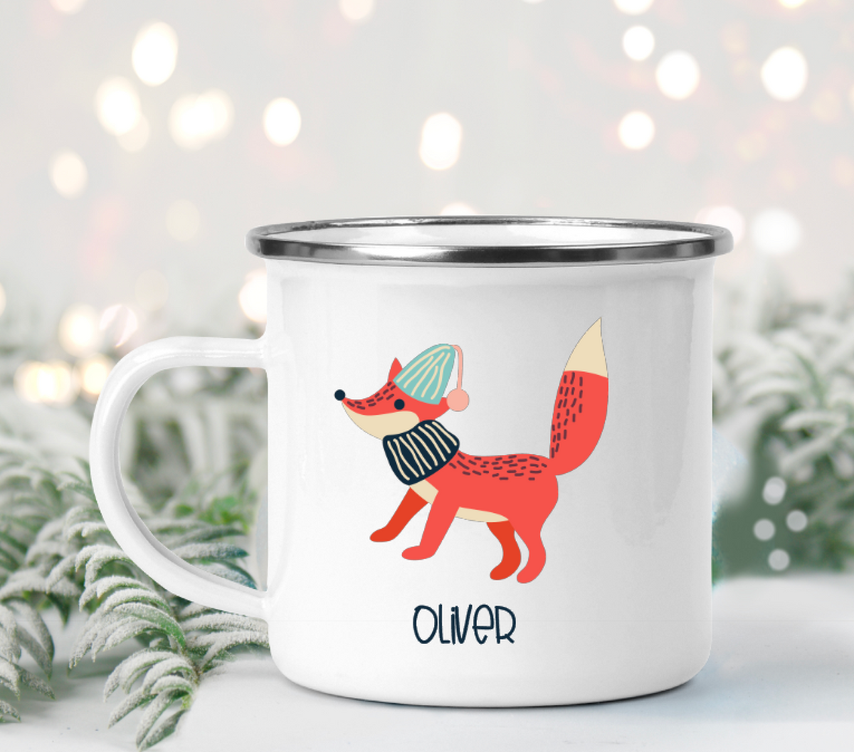 Winter Animals Christmas Personalized Camp Mugs