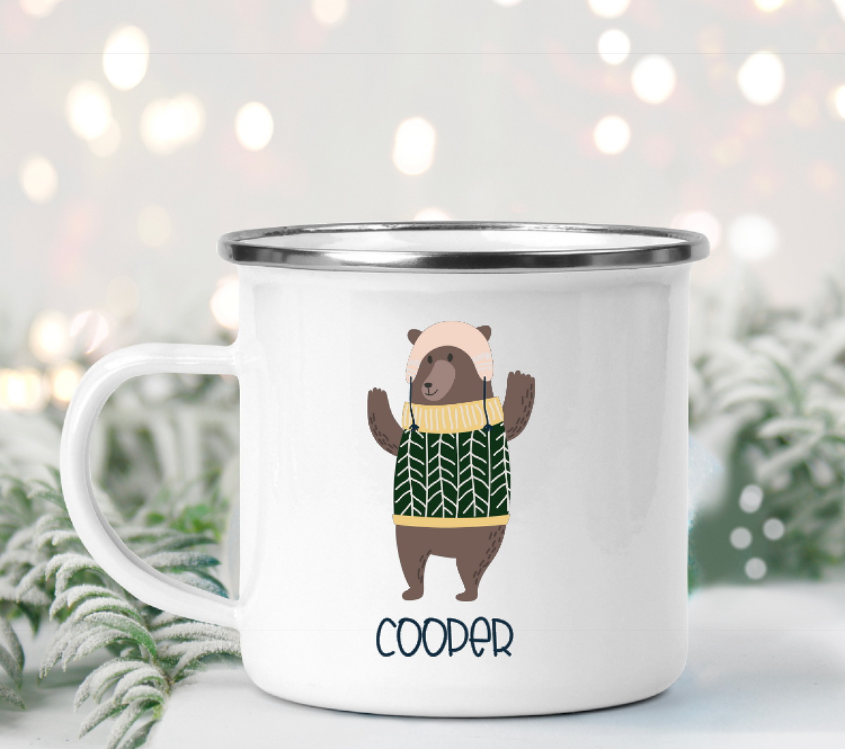 Winter Animals Christmas Personalized Camp Mugs