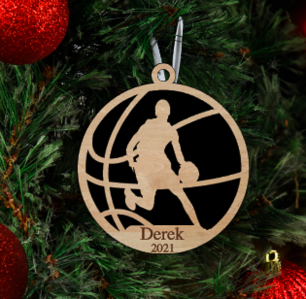 Personalized Boys Basketball Ornament Pick from 6 designs