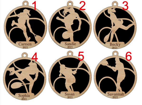 Personalized Girls Tennis Ornament Pick from 6 designs