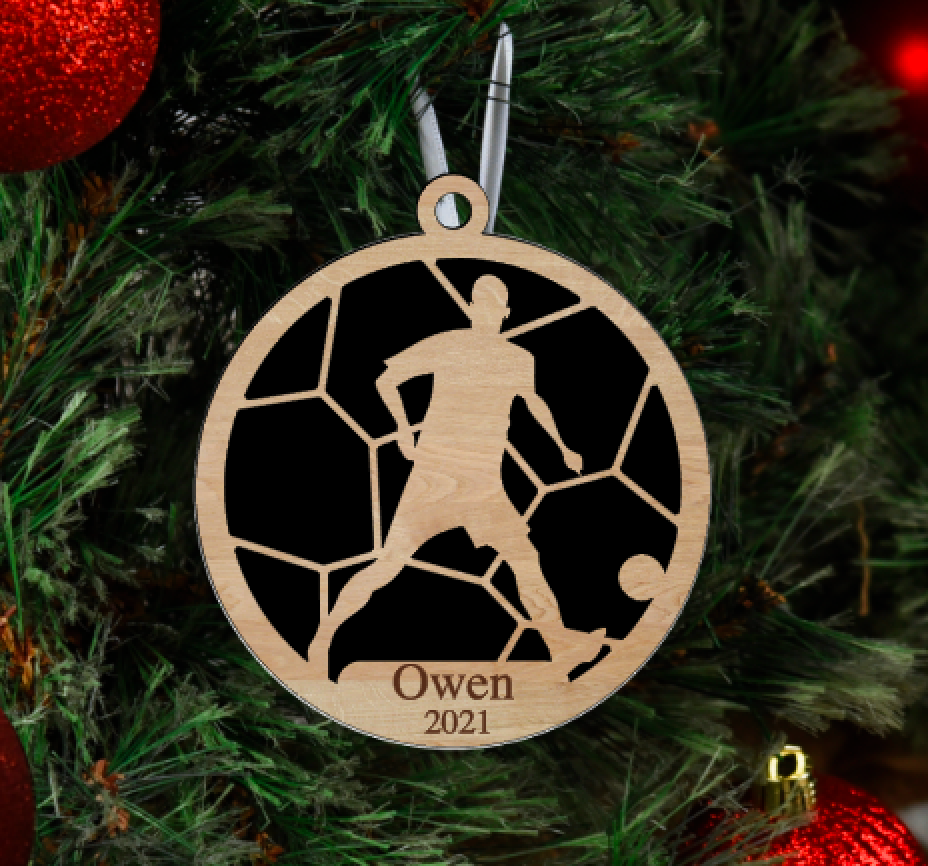 Personalized Boys Soccer Ornament Pick from 6 designs