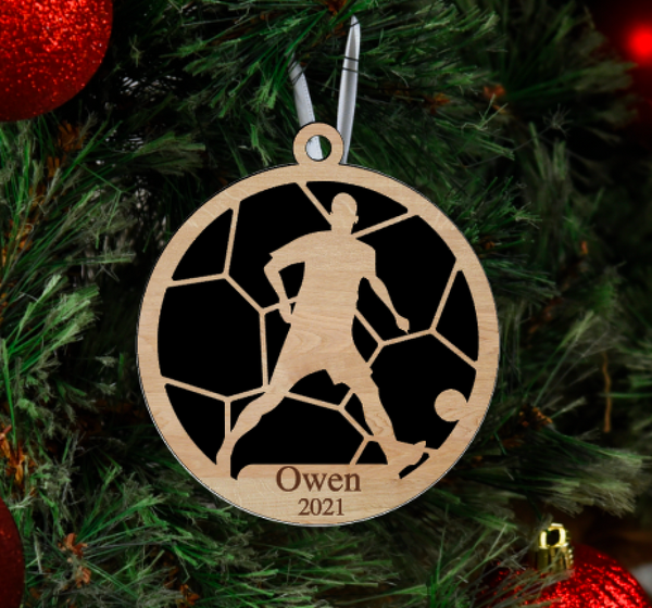 Personalized Boys Soccer Ornament Pick from 6 designs
