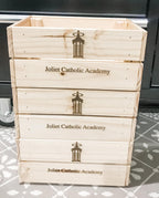 Custom Business Logo Wood Engraved Crate