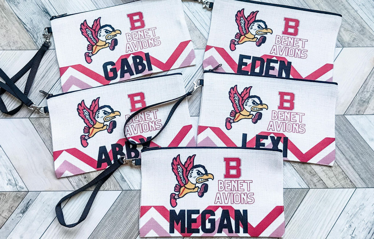 Custom Large Cosmetic or Device Bag Personalized Logo Wristlet