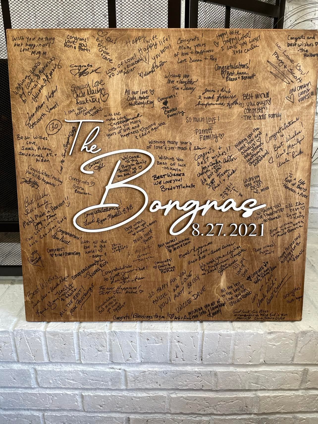 Custom Personalized Wedding Wood Guest Book Sign