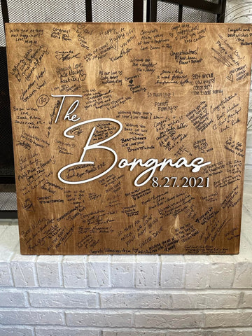 Custom Personalized Wedding Wood Guest Book Sign