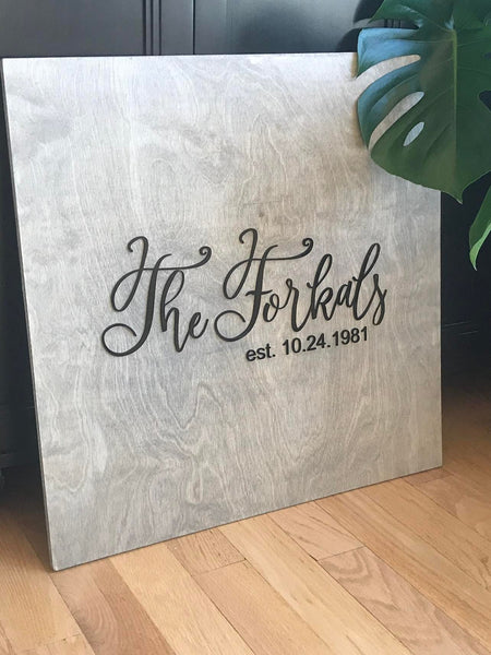 Custom Personalized Wedding Wood Guest Book Sign