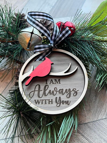 I am always with you cardinal memory ornament