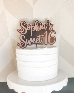 Custom Saying Engraved Acrylic Cake Topper