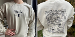 New Album Wallen Crewneck Sweatshirt Song Track Country Concert