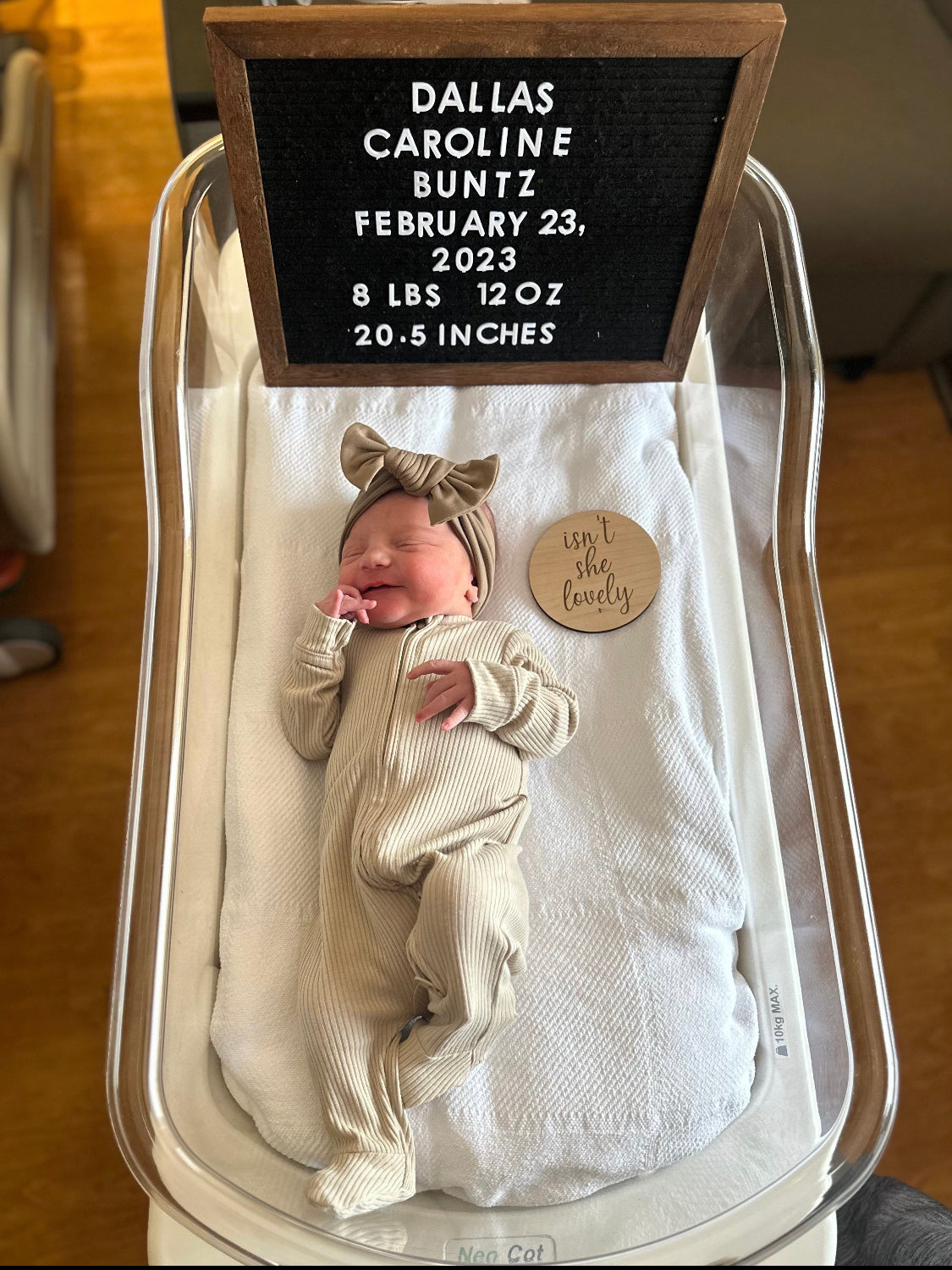 Gender Reveal Announcement Sign | Isn’t She Beautiful / Isn’t He Wonderful | Double-Sided Baby Announcement | Wooden Newborn Photo Prop