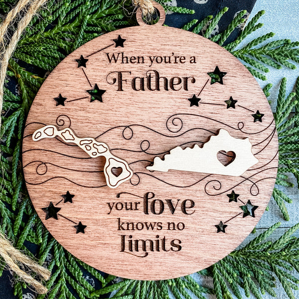 Miles Apart Ornament Custom Engraved Personalized Ornament