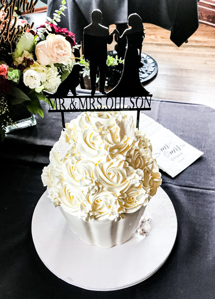 Custom Personalized Silhouette Wedding Cake Topper