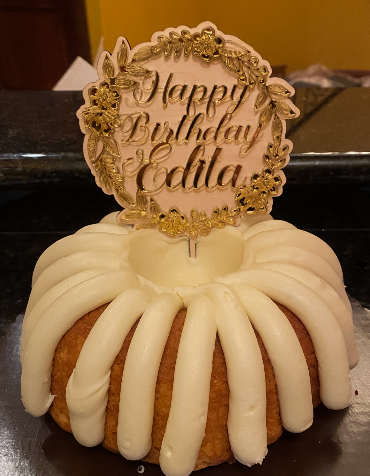 Wood and Acrylic Personalized Cake Topper