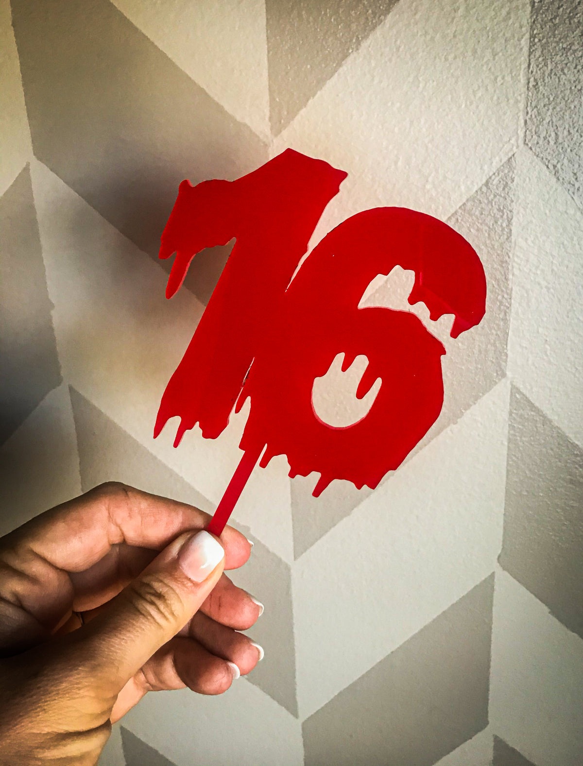 Nightmare on Elm Street-inspired blood red acrylic topper