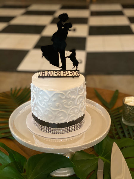 Custom Personalized Silhouette Wedding Cake Topper