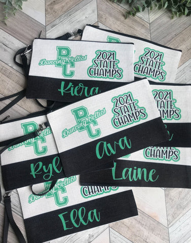 Custom Large Cosmetic or Device Bag Personalized Logo Wristlet