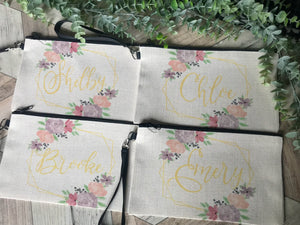 Bridesmaid Gifts Personalized Floral Bags