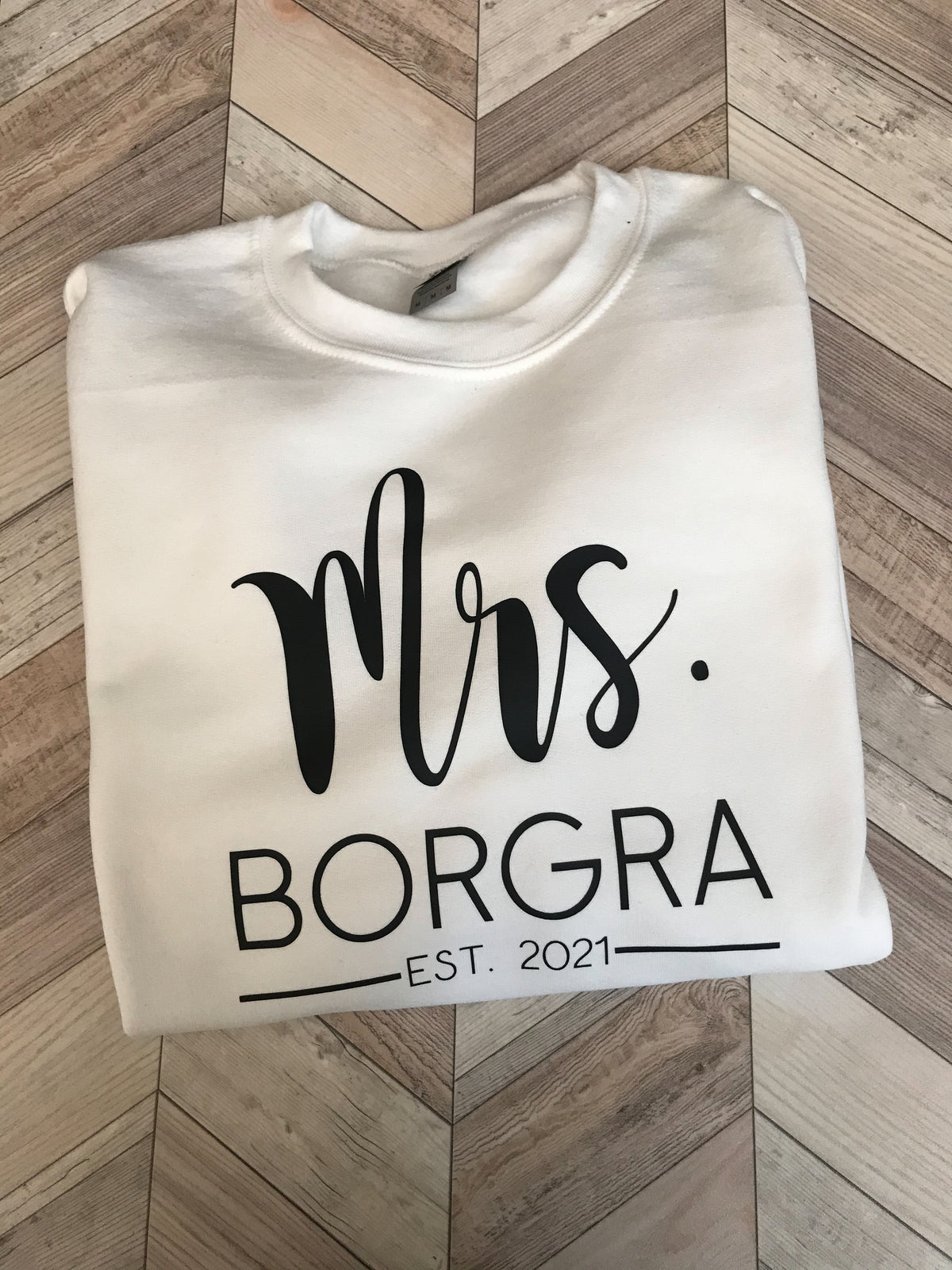 Wife Mrs Personalized Custom Crewneck Sweatshirt