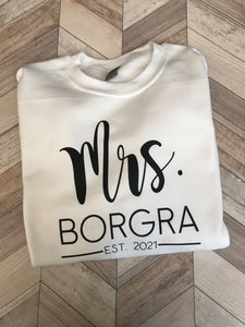 Wife Mrs Personalized Custom Crewneck Sweatshirt