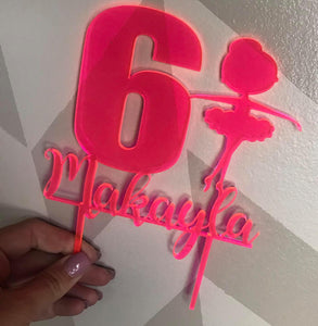 Ballerina Ballet Girl Sports  Acrylic Cake Topper